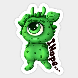 Cute Thoughtful Little Monster Sticker